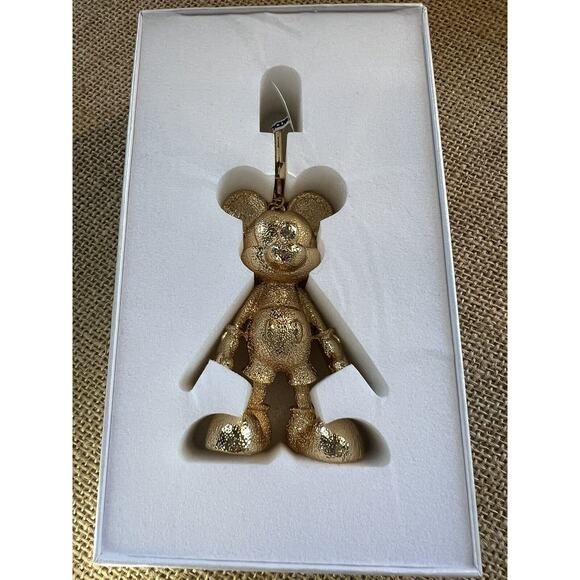 Disney X Baublebar Gold Mickey Mouse Bag Charm Keychain -Rare/HTF - Picture 2 of 8